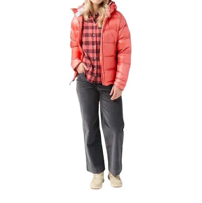 Affordable Luxury Women's Apparel Hometown Down Hooded Jacket In Smoky Salmon