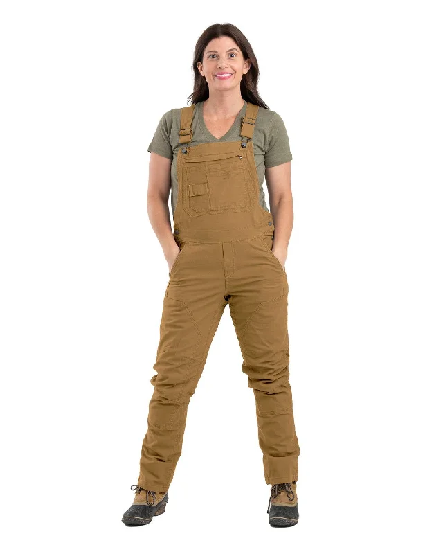 Women's Activewear Garments Berne Womens Unlined Stretch Brown Duck Cotton Blend Bib Overall