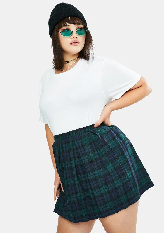 Women's Chic Apparel Her High School Hexes Plaid Pleated Skirt