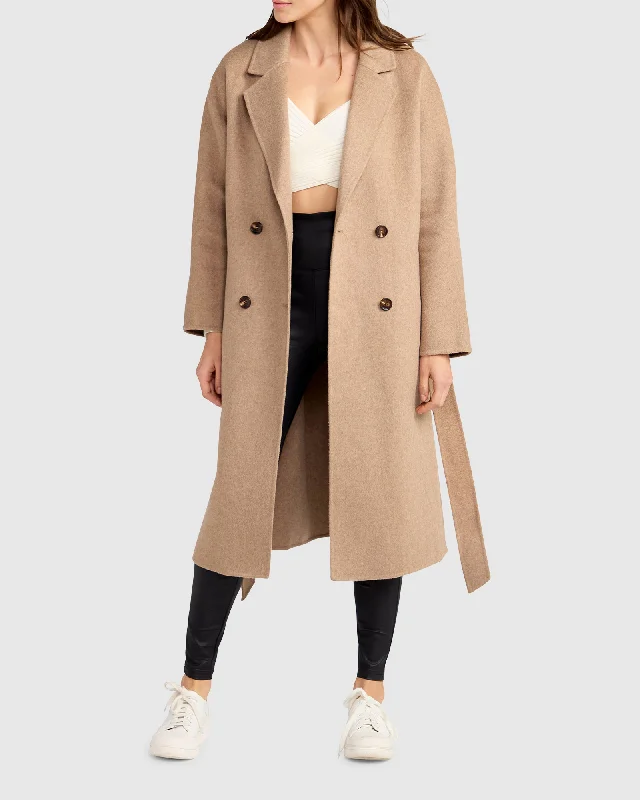 Women's High-Fashion Clothes Standing Still Belted Coat