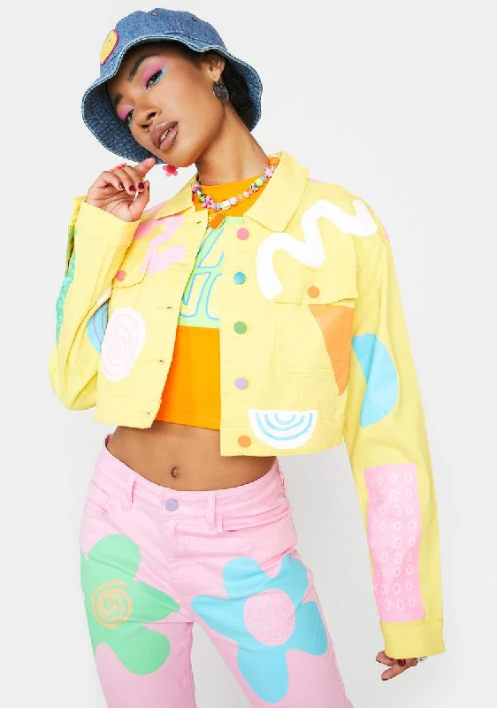 Affordable Women's Garments Lemon Drop Trucker Jacket