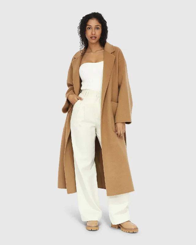 Women's Everyday Clothes Wide Awake Split Hem Overcoat