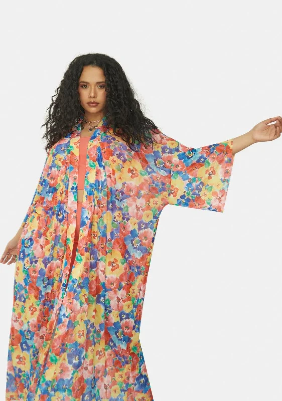 Women's Seasonal Wardrobe Clothing True Spring State Of Mind Floral Mesh Robe