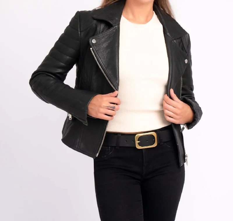 Women's Transitional Garments Munroe Leather Jacket In Black