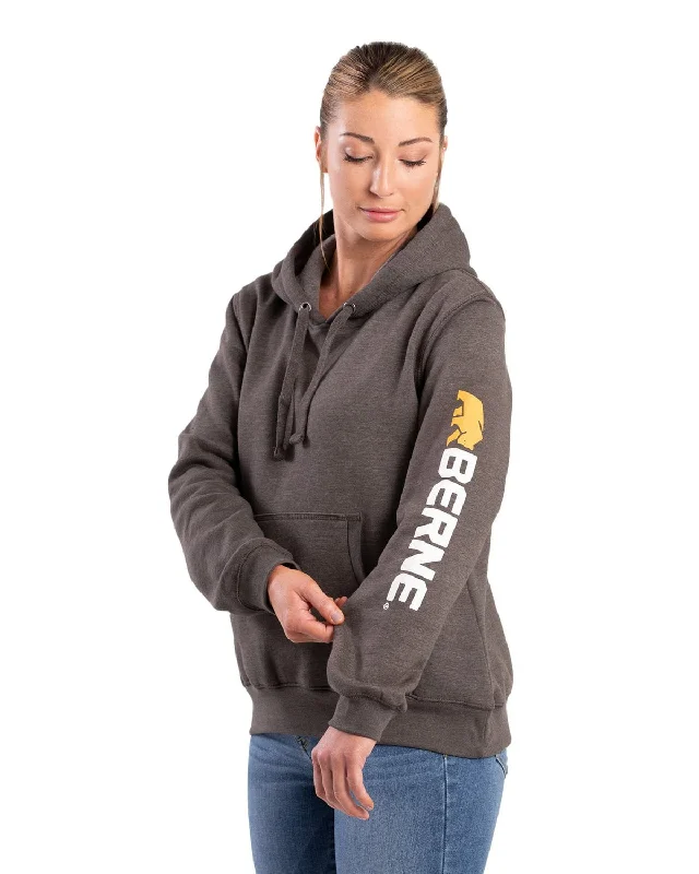 Women's Plus-Size Apparel Berne Womens Signature Sleeve Graphite Fleece Hoodie