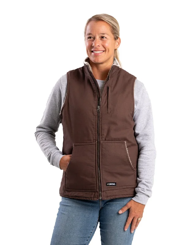 Women's Clothing Apparel Sets Berne Womens Sherpa-Lined Softstone Duck Tuscan 100% Cotton Vest