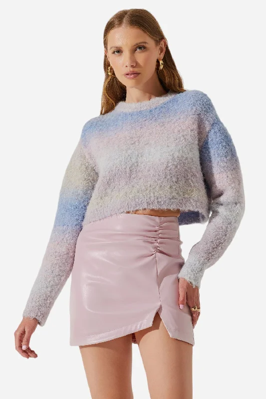 Charming Women's Clothes For Special Events ASTR The Label Alita Cropped Ombre Sweater in Blue Ombre