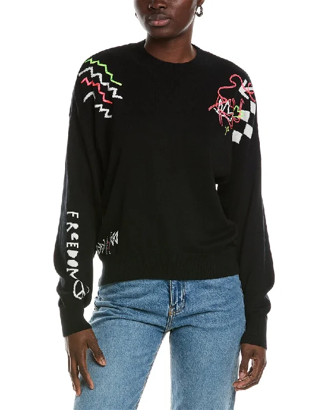 Women's Versatile Apparel WISPR Graffiti Silk-Blend Sweater