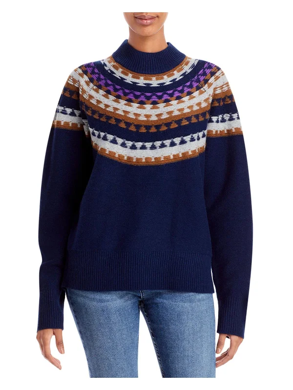 Women's Attire Womens Fairisle Wool Blend Pullover Sweater