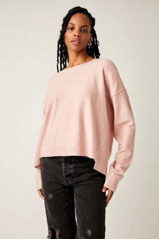 Women's Clothing For Travel Free People Luna Pullover in Pink Lotus