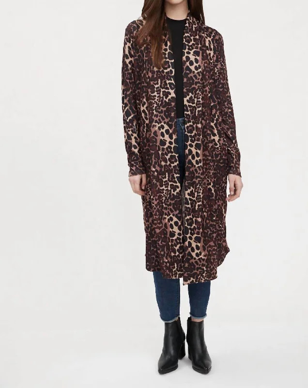 Women's Trendy Garments Long Cardigan In Animal Print