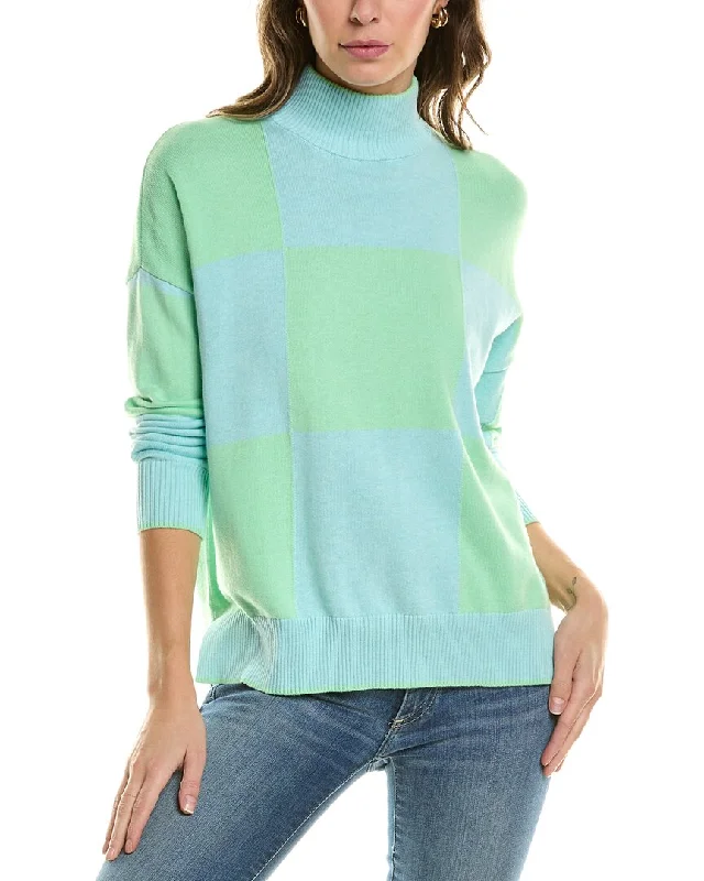 Women's Comfortable Apparel WISPR Mock Neck Silk-Blend Sweater