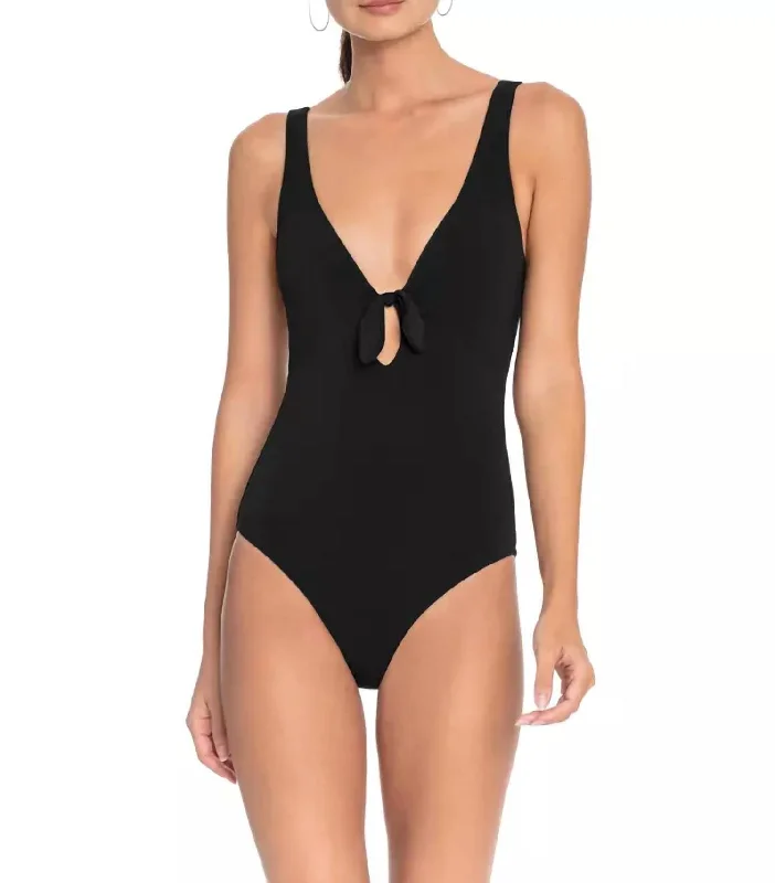 Women's Classic Outfit Ava Tie Front One-Piece Swimsuit In Black