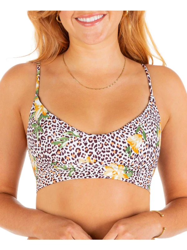 Women's Casual Apparel For Weekends Juniors   Womens Animal Print Adjustable Bikini Swim top