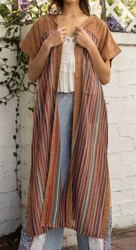 Stylish Women's Apparel Gypsy Kimono In Brown