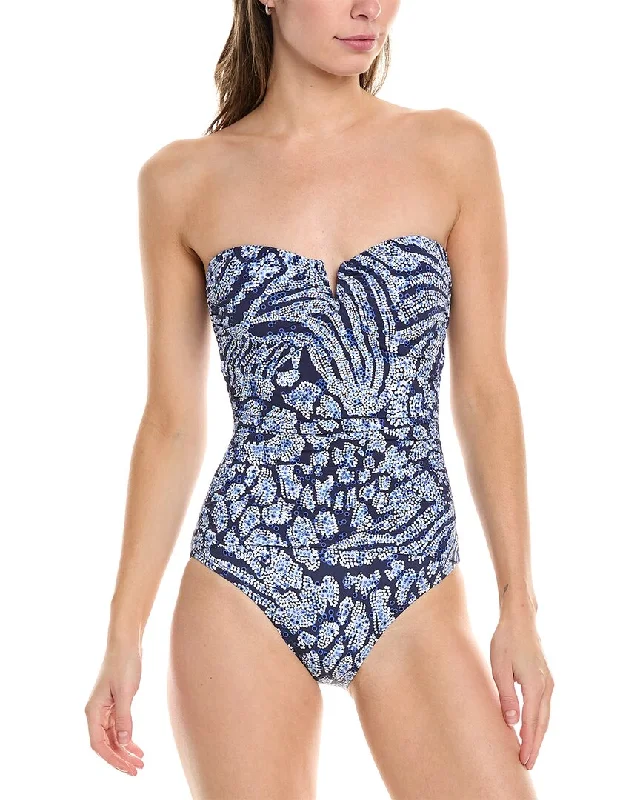 Women's Stylish Professional Garments Tommy Bahama Playa Brava V-Front Bandeau One-Piece