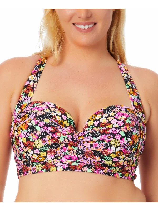 Women's Cozy Clothes Plus Womens Floral Print Underwire Bikini Swim top