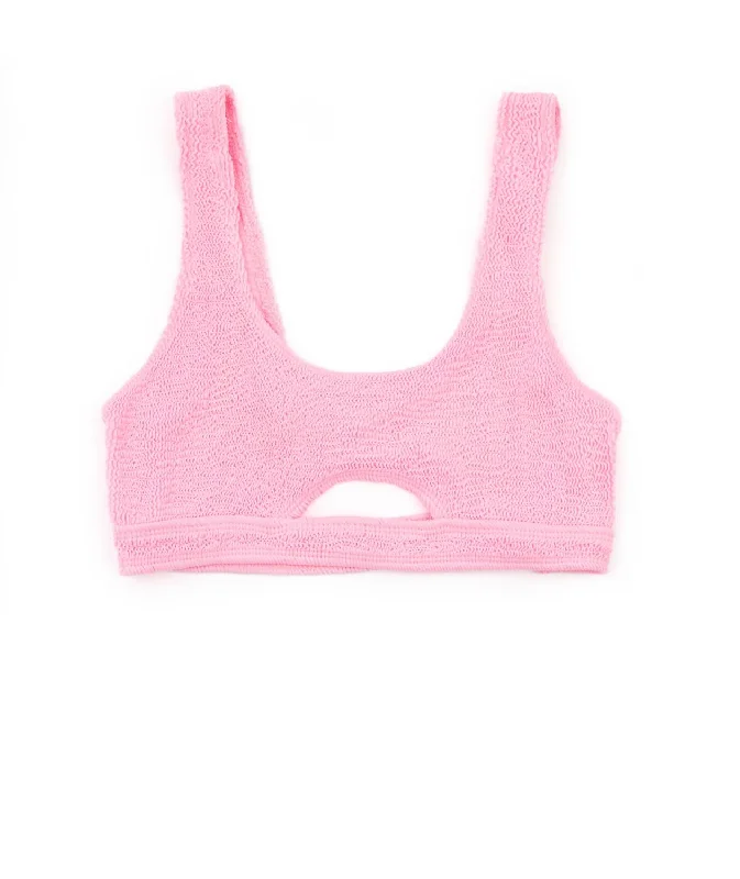 Formal Outfit For Women Women' Krinkle Swim Cut-Out Top In Pink