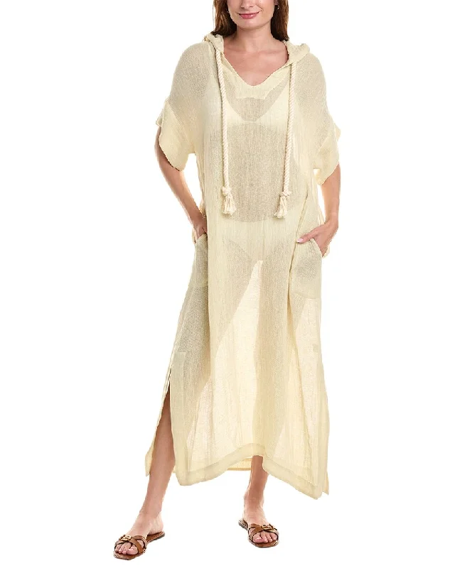 Women's Garments Lisa Marie Fernandez Hooded Linen-Blend Caftan