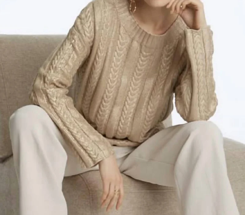 Charming Women's Clothes For Special Events Foiled Sweater In Gold