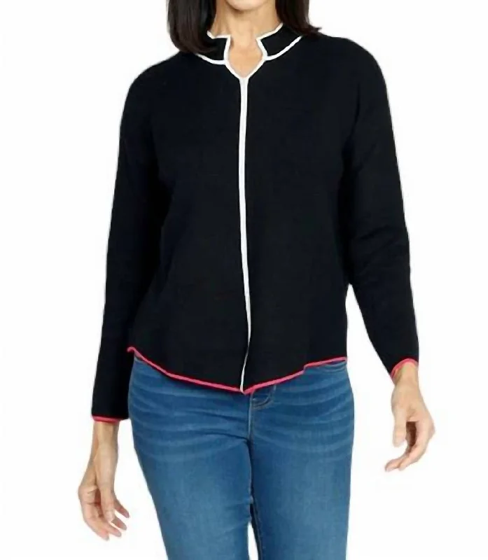 Women's Sports Apparel Neru Collar Sweater In Black