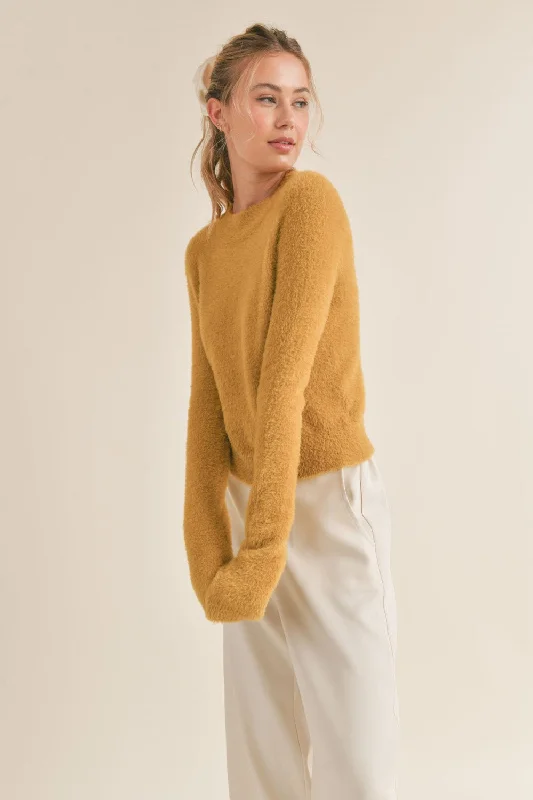 Women's Trendy Clothing Sadie & Sage Ari Fuzzy Sweater in Golden