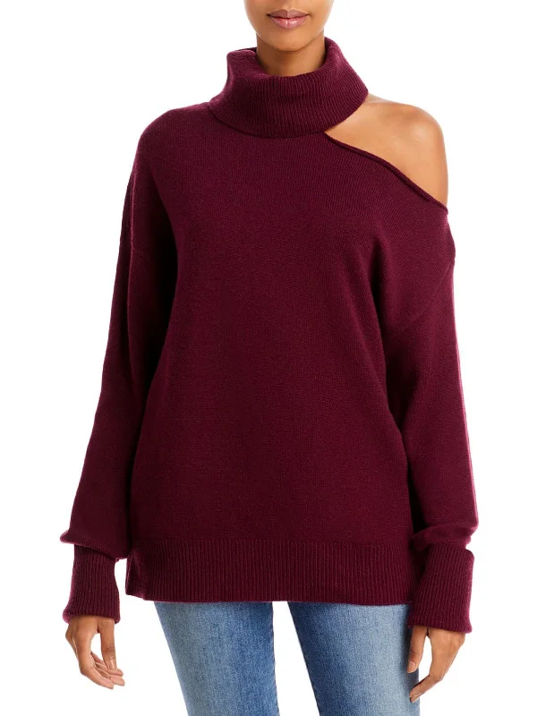 Women's Travel Apparel Raundi Womens Turtleneck Cold Shoulder Pullover Sweater