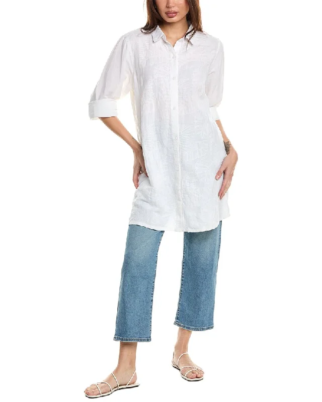 Women's Professional Apparel Tommy Bahama St. Lucia Palm Linen-Blend Boyfriend Shirt