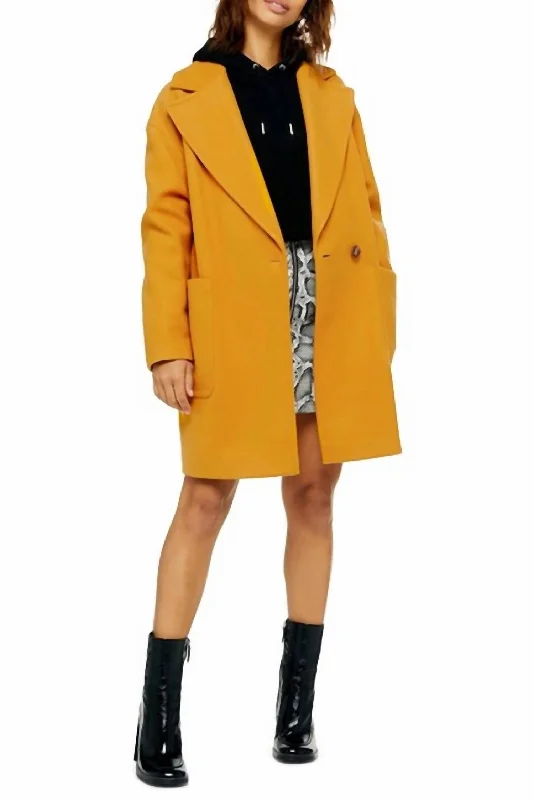 Stylish Fashion Clearance – Last Chance To Save Carly Oversized Slouchy Coat In Mustard