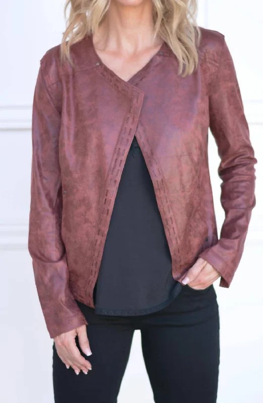 Women's Relaxed Clothes Trent Faux Leather Jacket In Sable