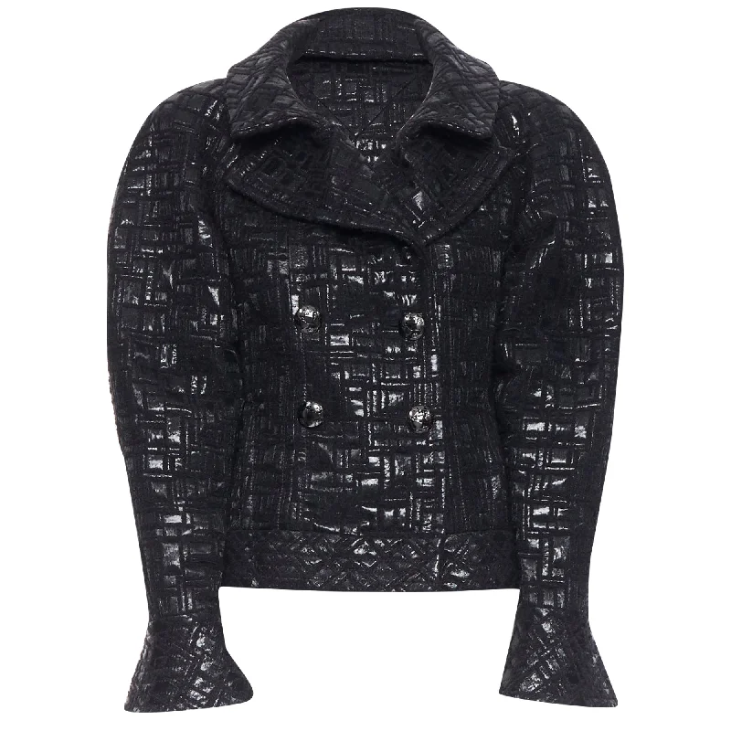 Women's Activewear Garments Chanel cyber tweed bomber sleeve double breasted jacket