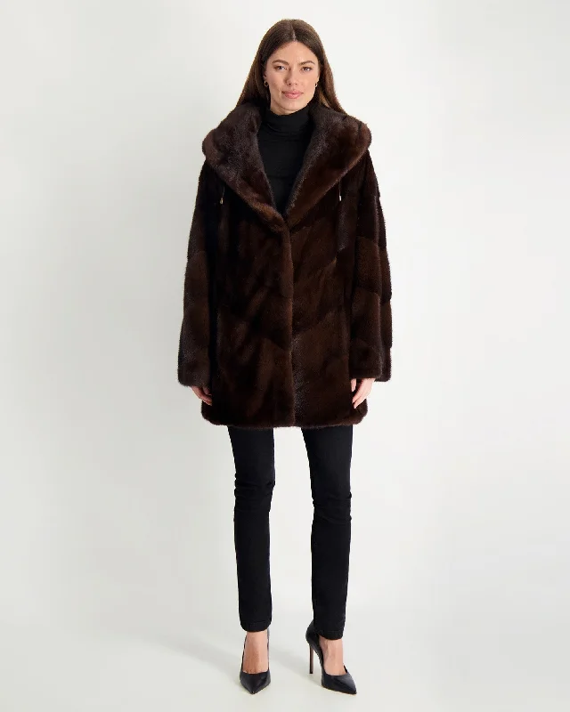 Women's Stylish Outdoor Outfit Mink Parka