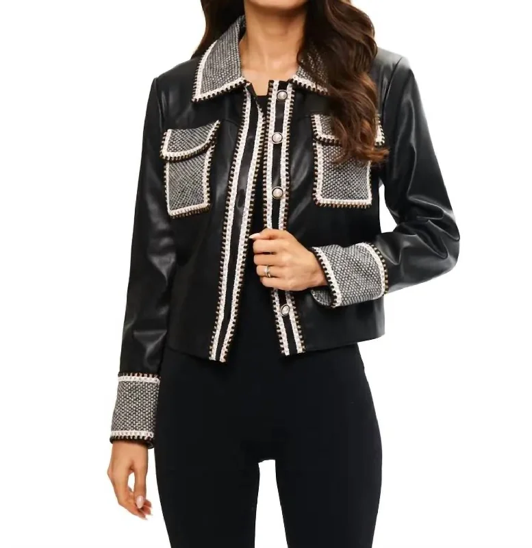 Chic And Affordable Fashion – Shop Now And Save Vera Vegan Leather Cropped Jacket In Black