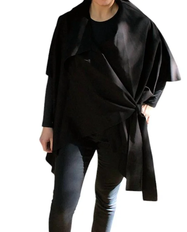 Big Discounts On Premium Fashion Collections Asymmetric Coat In Black