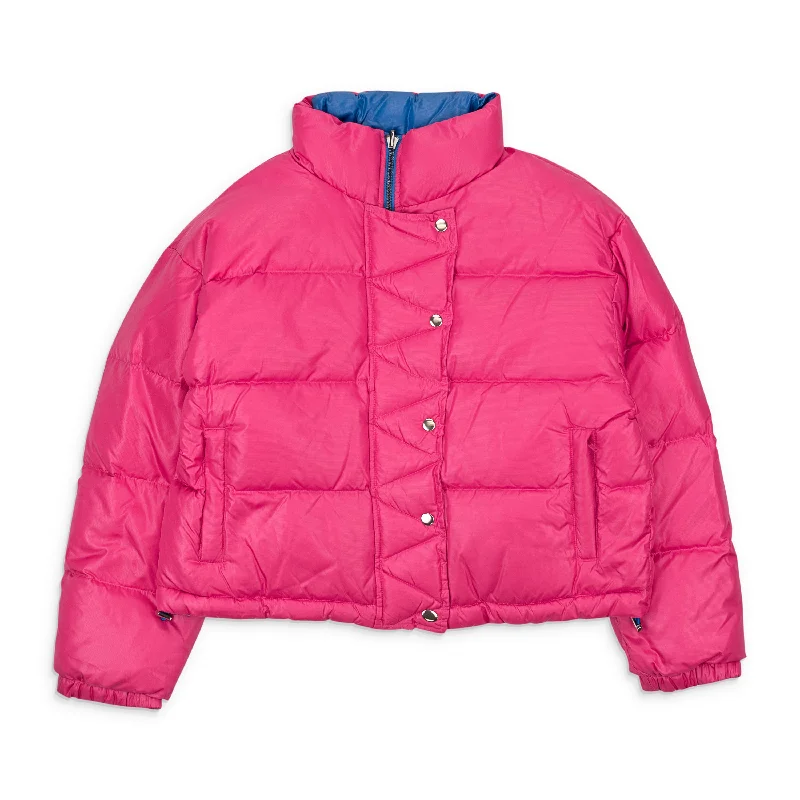 Charming Women's Clothes For Special Events CALLIPYGIAN REVERSIBLE PINK BLUE PUFFER COAT