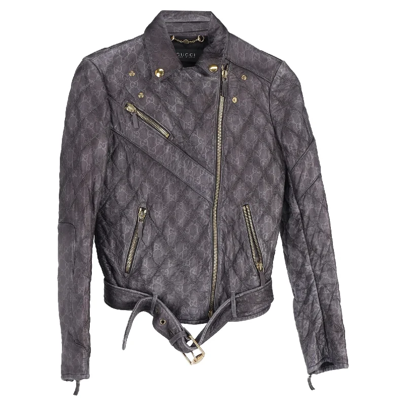 Refresh Your Wardrobe With Our Fashion Deals Gucci Monogram Biker Jacket in Black Leather