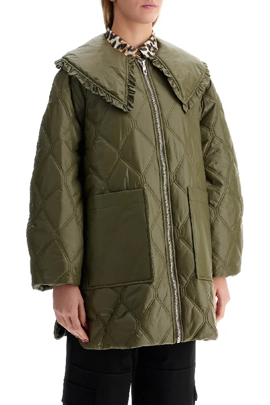 Timeless Women's Outfit Ganni Lightweight Down Jacket With Oversized Collar