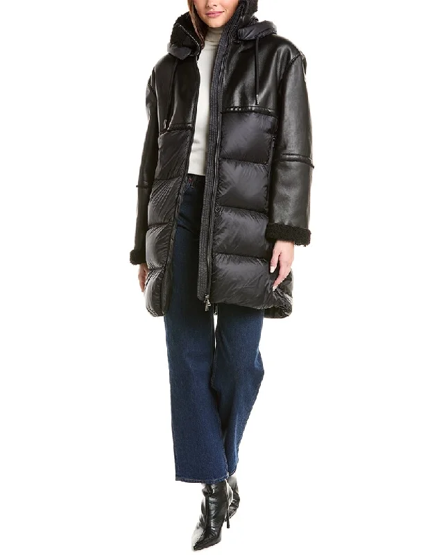 Women's Clothes For The Office Moncler Tana Leather Coat