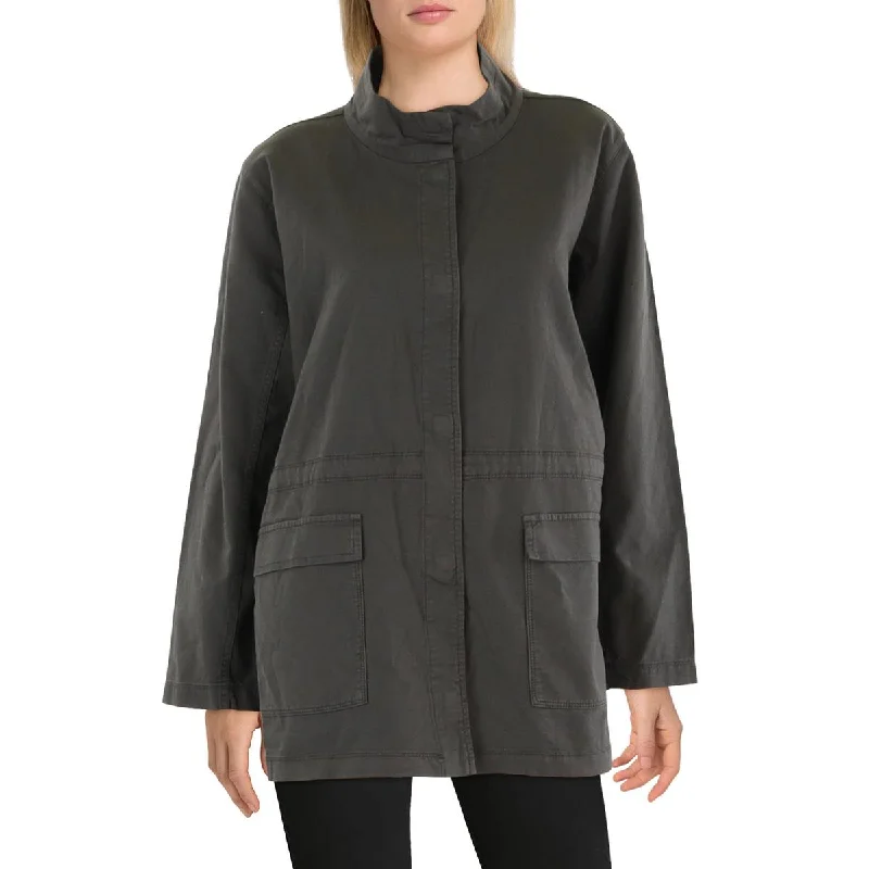 Formal Clothing For Women Womens Organic Cotton Blend Lightweight Utility Jacket