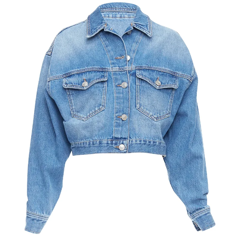 Women's Wedding Apparel Isabel Marant etoile tadia denim boxy cropped jacket