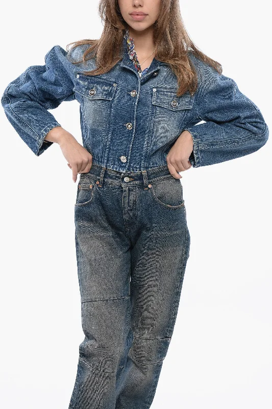 Women's Travel Apparel Versace Denim Cropped Jacket