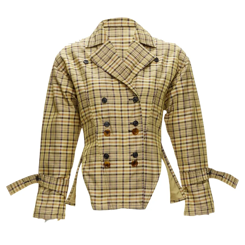 Women's Everyday Clothes Celine Phoebe Philo checked cinched waist jacket