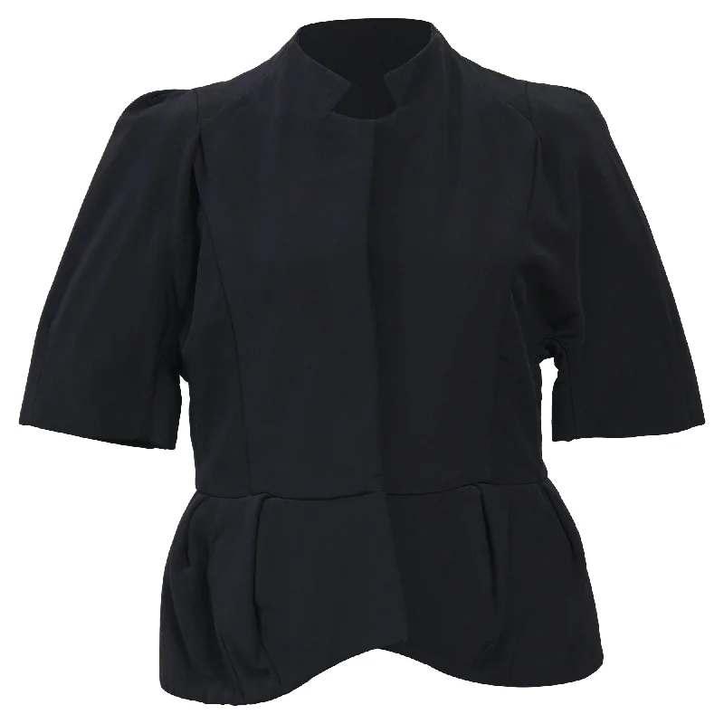 Women's Contemporary Apparel Marni Peplum Evening Jacket in Navy Blue Silk