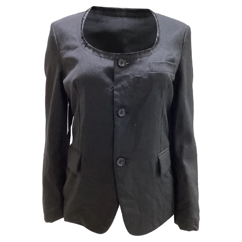 Comfortable Lounge Clothing Comme des Garçons Frayed Jacket in Black Wool