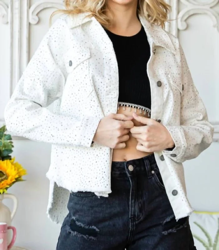 Refresh Your Wardrobe With Our Fashion Deals Sparkle Denim Jacket In White