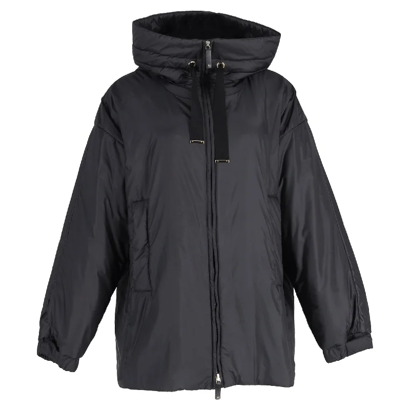 Charming Women's Holiday Apparel Max Mara Greenfe Oversized Down Jacket in Black Polyester