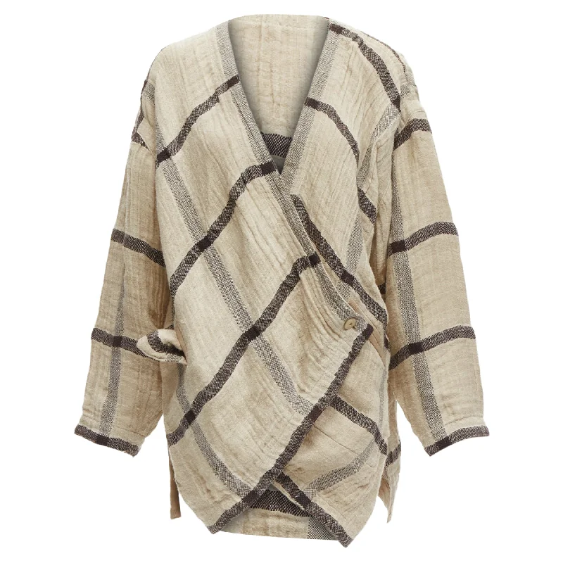 Women's Plus-Size Casual Outfit Issey Miyake wrap oversized crinkle coat