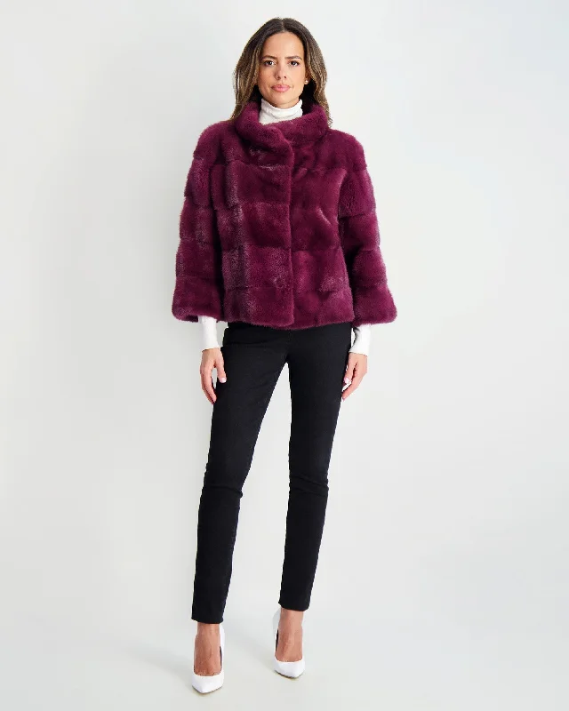 Women's Elegant Clothing Sets Mink Jacket