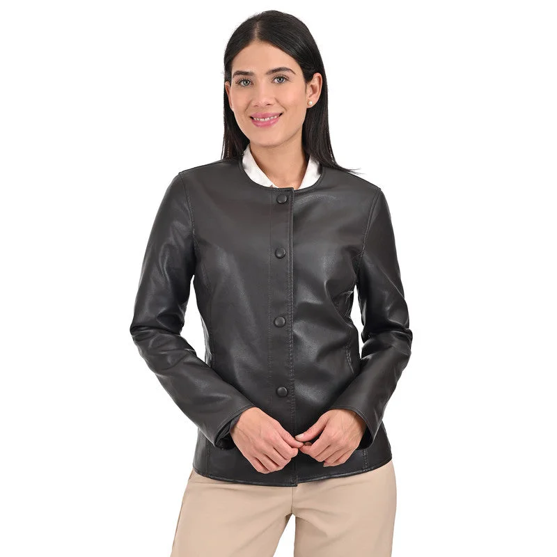 Women's Stylish Professional Garments Nine West Women's Chic No-Collar Jacket