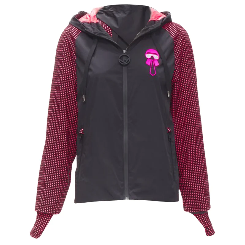 Women's Luxury Apparel Fendi Karl Loves polka dot windbreaker jacket